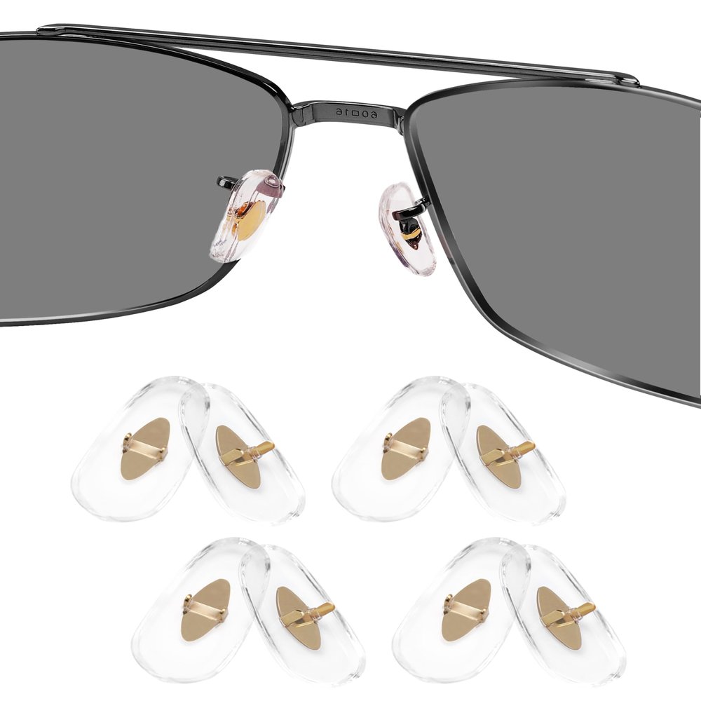 4 Pairs Replacement Nosepieces Nose Pads for Ray-Ban Aviator RB3025 RB3026 RB3044 RB3261 RB3483 Clubmaster RB3016 Sunglasses - Clear