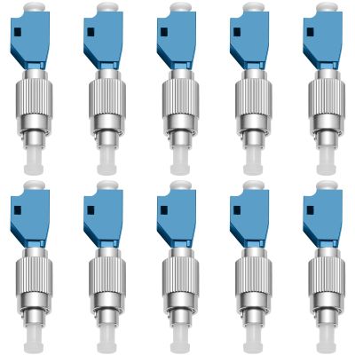 10 Pack-Visual Fault Locator Adapter, LC/UPC Female to FC/UPC Male Simplex Fiber Optic Adapter/Coupler Single Mode 9/125um Hybrid Optical Fiber Convertor for Optical Power Meter Visual Fault Locator