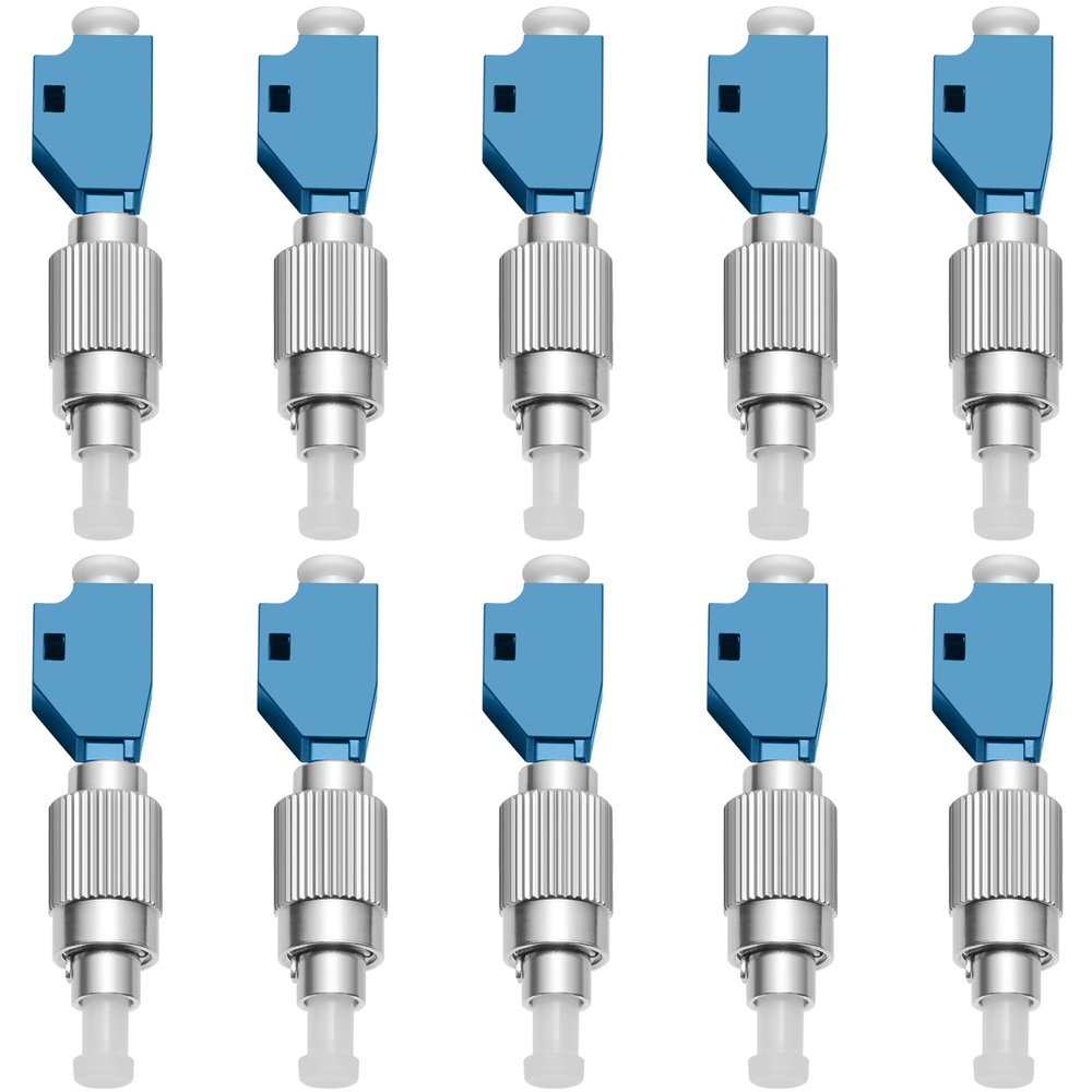 10 Pack-Visual Fault Locator Adapter, LC/UPC Female to FC/UPC Male Simplex Fiber Optic Adapter/Coupler Single Mode 9/125um Hybrid Optical Fiber Convertor for Optical Power Meter Visual Fault Locator