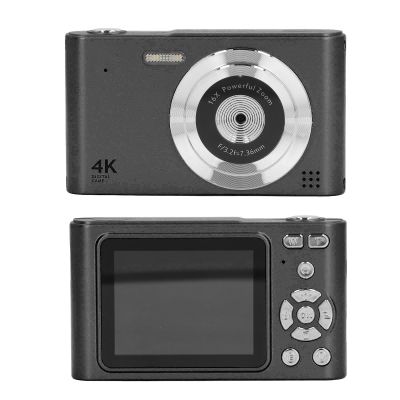 Yunir 48MP Digital Camera,2.5K HD Dual Camera,Compact Digital Camera16x Zoom Auto Focus Smart Digital Camera Vlogging Camera for Home Travel (Black)