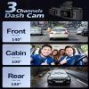 Car Dashcam Front Rear Car Camera with 64G SD Card, 1920P+1080P FHD Car Camera, 3.0" IPS 140 Wide Angle Camera, G-Sensor, WDR, 24H Parking Mode, Loop Recording view 3