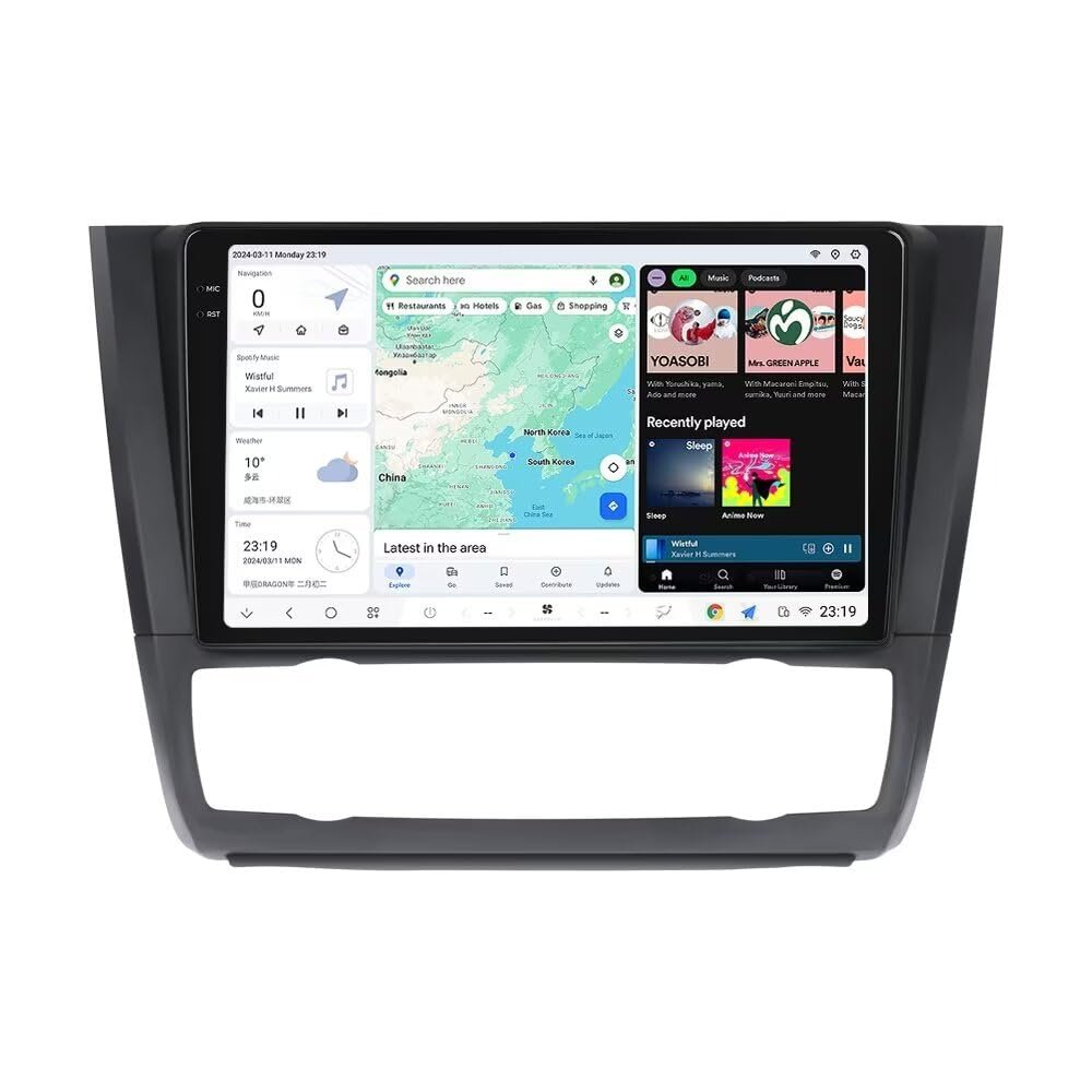 DUDUAUTO Android 13 Radio Stereo for BMW 1 Series E88 E82 E81 E87 2008-2012 Auto AC, Biorunn DUDU7 9.5" 2K Dual Band GPS Wireless Car-Play Android Auto Navi DSP AMP, 12GB RAM 256GB ROM