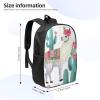 VTCTOASY Backpack Travel Laptop Backpack for Men Women Tropical Llama Alpaca Cactus Flower Computer Backpacks 17 inch Casual Daypack view 4