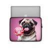 Neoprene Sleeve Case Bag for MacBook/Tablet/Laptop/Notebook Computer 10-17" inches Cute Funny Dog Animal Pug Puppy Licking a Candy Lollipop Cute Carrying Cover view 2
