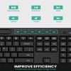 Ergonomic Wireless Keyboard and Mouse Combination, LIZRROT 2.4GHz Quiet Full Length Mouse and Keyboard, Wrist Stand, Phone Holder, Compatible with Windows, PC, Laptops view 4