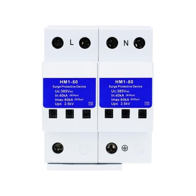 220V Power Supply Lightning Arrester 80KA Type 1 Main Distribution Power Supply Lightning Arrester Surge Protective Device HM1-80