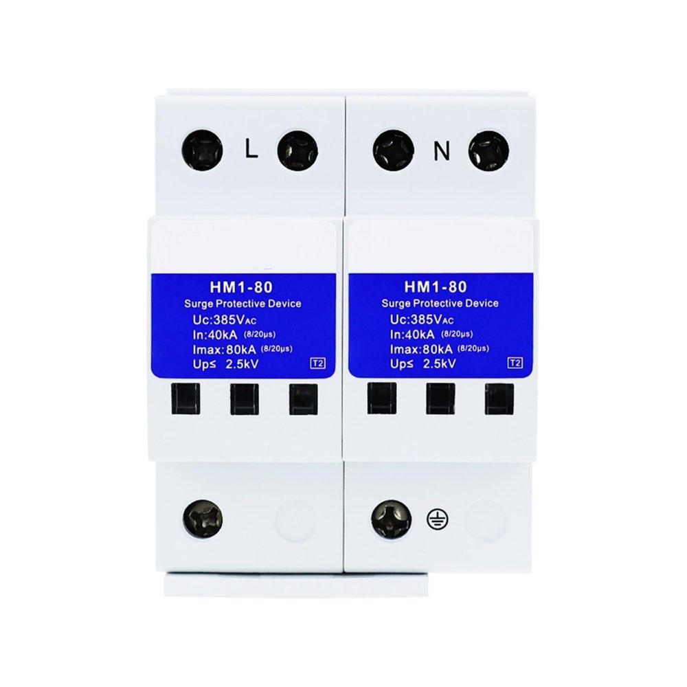 220V Power Supply Lightning Arrester 80KA Type 1 Main Distribution Power Supply Lightning Arrester Surge Protective Device HM1-80