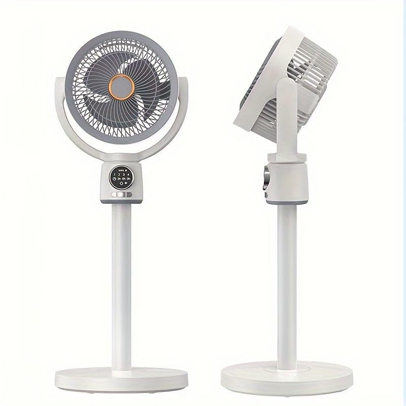 EAFCAuto Oscillating Fan for Bedroom, Air Circulator Fan with 5 Speeds Powerful Airflow, 9H Timer Setting, Height Adjustable for Cooling Room, Office, Kitchen, Outdoor Camping Tent Travel