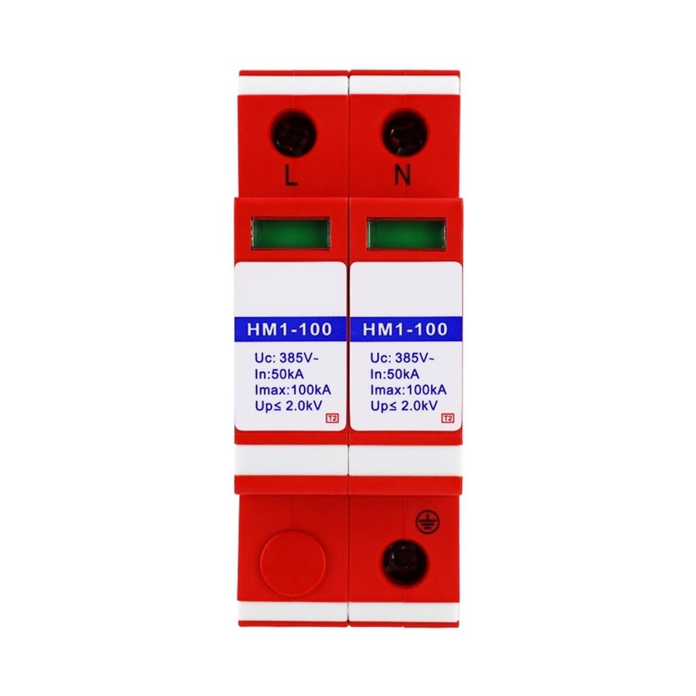 DEBLAN Class B Single-Phase Power Supply Lightning Arrester 100KA 220V Lightning Surge Protector HM1-100 2.0kV
