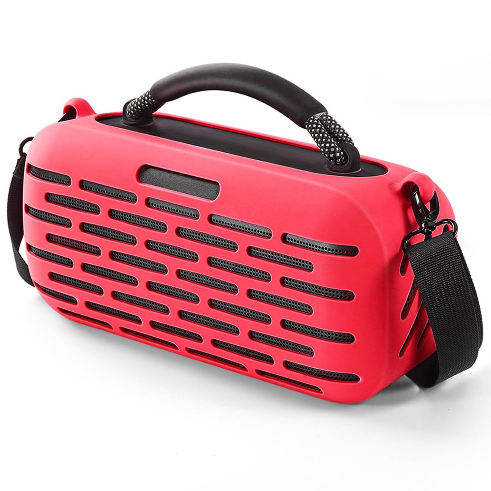 OURHZTB Silicone Protective Cover Case Compatible for Bose SoundLink Max Portable Bluetooth Speaker, Carrying Skin Sleeves with Shoulder Strap (Red)