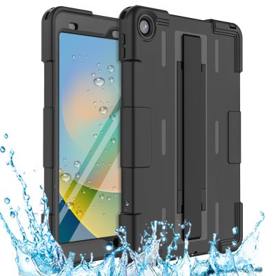 AdirMi Waterproof Case for iPad 9th/ 8th/ 7th Generation 10.2'', Outdoor Sports Full-Body Heavy Duty Shockproof Protective Cover [Stand & Handheld] Built-in Screen Protector