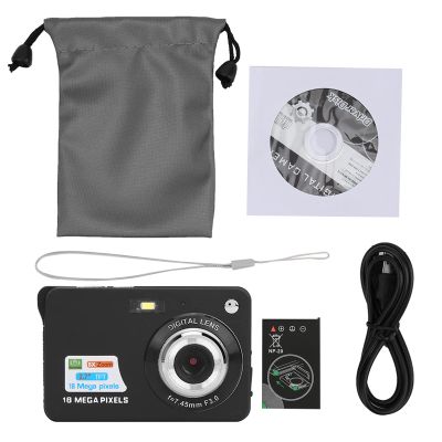 BTSEURY Digital Camera, 8X Zoom Card Digital Camera 5 MP 2.7in LCD Display Maximum Support 32GB Memory Card Builtin Microphone (Black)
