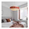 DXYC Modern Scandinavian Children's Room Chandelier with Round Petal Design, Minimalist Ceiling Pendant Light for Living Room Bedroom(Red) view 3
