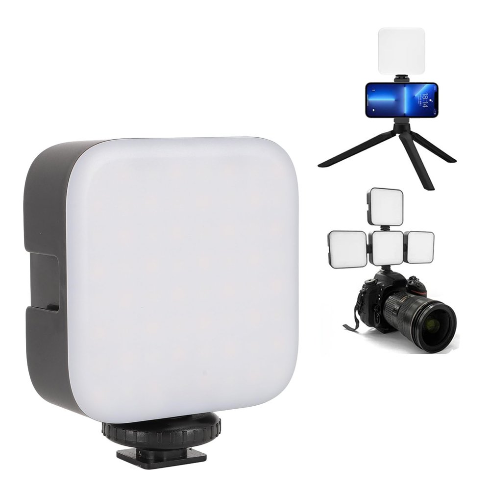 1200mAh Camera Fill Light, 64 Light Beads, 3 Light Mode 3000  6500k LED Photography Light with 1/4 Screw Hole, Portable for Live Streaming Selfie Vlogging Travel