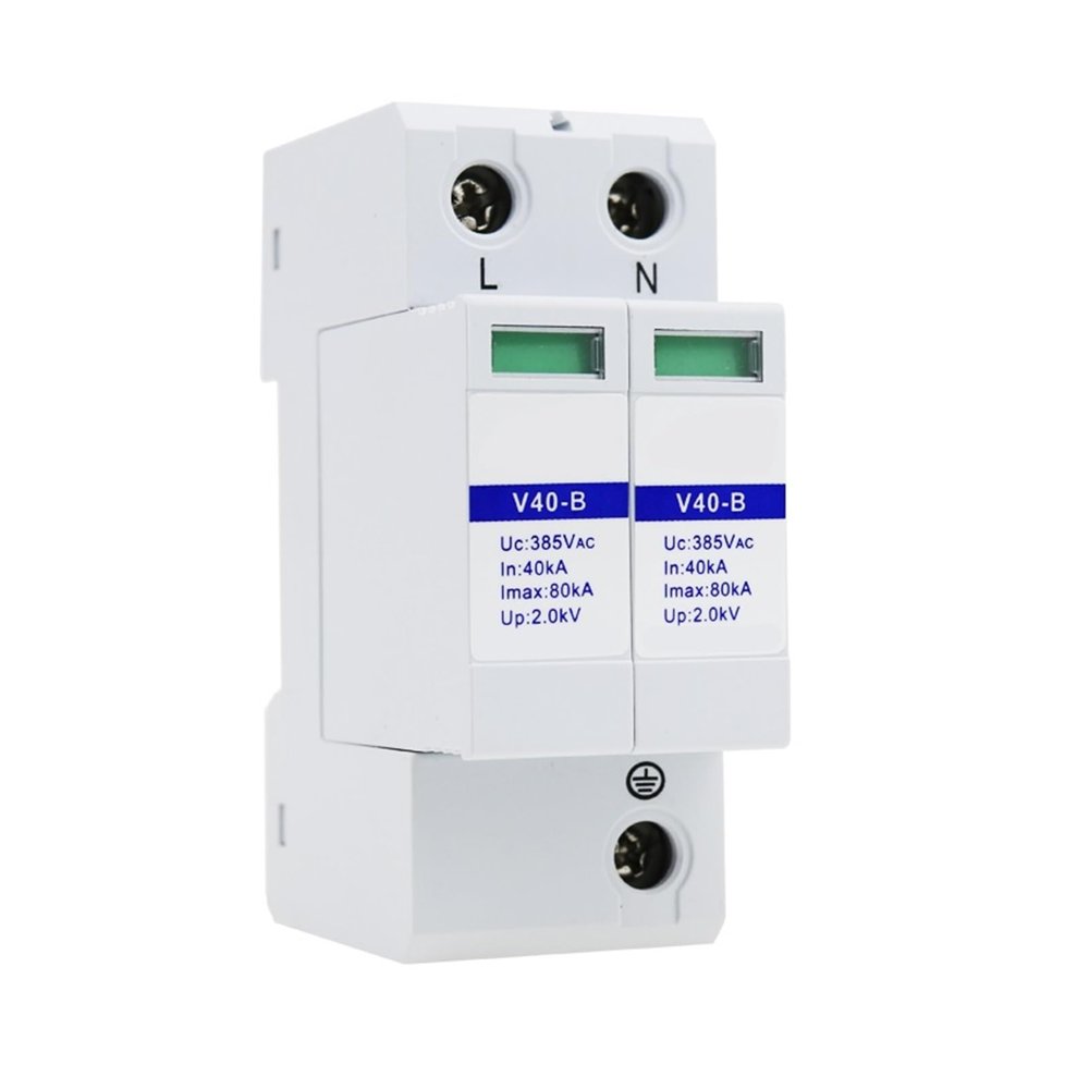 B Class 220V Power Supply Lightning Arrester 40-80KA Type 1 Single-Phase Surge Protective Device V40-B