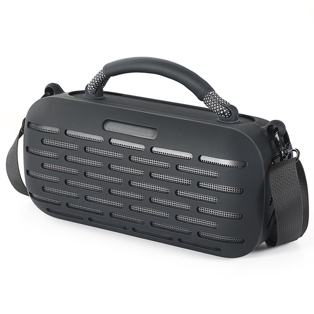 OURHZTB Silicone Protective Cover Case Compatible for Bose SoundLink Max Portable Bluetooth Speaker, Carrying Skin Sleeves with Shoulder Strap (Black)