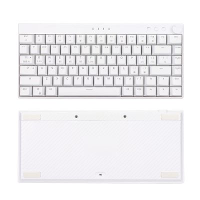Mini Portable Keyboard, 82 Keys Mechanical Keyboard with RGB Dynamic Backlight, N Key Rollover, White Keyboard for Office Home (Red Switch)