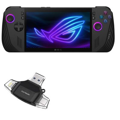 BoxWave Smart Gadget Compatible with ASUS ROG Ally X - AllReader SD Card Reader, microSD Card Reader SD Compact USB - Jet Black