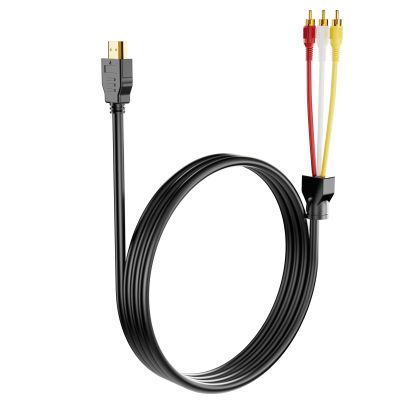 BERLAT HDMI to RCA Converter, 1080P 5ft HDMI Male Goldplated to 3-RCA Video Audio AV Cable Connector Adapter Transmitter for TV HDTV DVD(NO Signal Conversion Function)