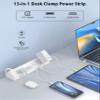Jgstkcity Desk Clamp Power Strip,45W Fast Charging Station,4 USB-C,4 USB-A,Desk Mount Surge Protector,1875W Extension Cord with Multiple Outlets,ETL Listed,for Home Office Dorm Room,White,6 FT view 2