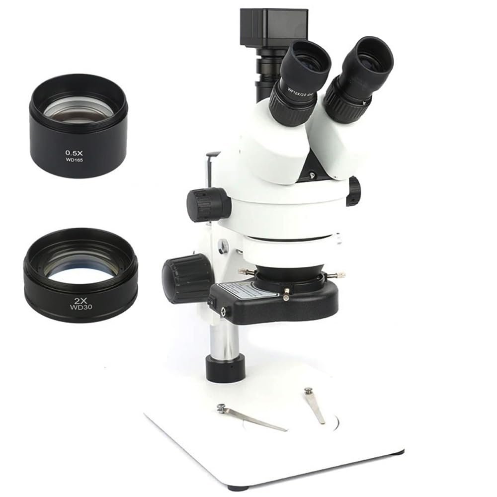 ZTBH Microscope Accessories Kit USB 3.0 High Speed 5MP 1080P Video Camera 3.5X-90X Trinocular Stereo Microscope Simul-Focus Continuous Zoom 144 LED Light