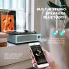 Vinyl Record Player with Speakers Vintage Turntable for Vinyl Records Belt-Driven Turntable Support 3-Speed, Wireless Playback Headphone AUX-in RCA Line LP Players for Sound Enjoyment New Sleek Blue view 3