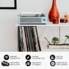 Vinyl Record Player with Speakers Vintage Turntable for Vinyl Records Belt-Driven Turntable Support 3-Speed, Wireless Playback Headphone AUX-in RCA Line LP Players for Sound Enjoyment New Sleek Blue view 4