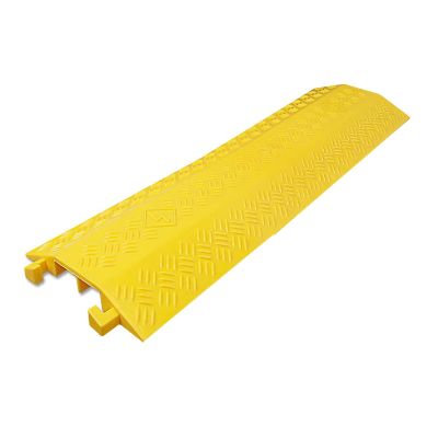 Yqyc Cable Ramp Cable Protector Ramps Wire Hose Protective 2 Channel 39 Long, 800kg Load Capacity - PVC Speed Bump and Wire Protector for Indoor and Outdoor Use