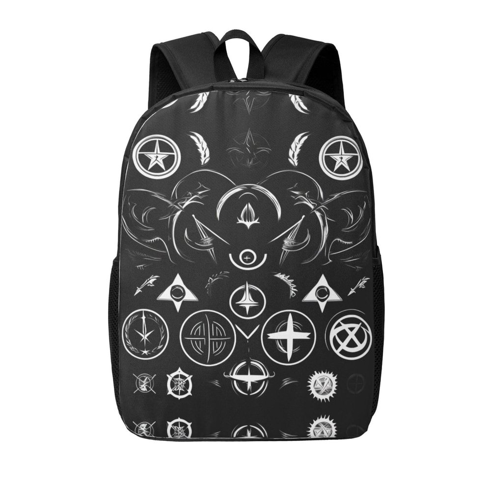 YQxwJL Supernatural Symbols Black Print Simple Backpack Lightweight Bag Travel Rucksack Casual Daypack Laptop Backpacks