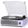 Record Player for Vinyl All-in-one Turntable with Speakers Belt-Driven Turn Table 3-Speed 3 Size 33 1/3 45 78 RPM BT Wireless Headphone AUX-in RCA LP Phonograph Auto Stop New Sleek Light Pale Purple view 1