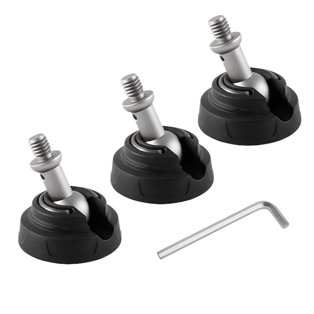 Anti-Slip Rubber Tripod Foot Pad Spikes Compatible with 3/8 Inch 50mm Diameter Thread Tripod Feet Protector Replacement 360 Rotating Rubber Cap for Metal Spike Feet