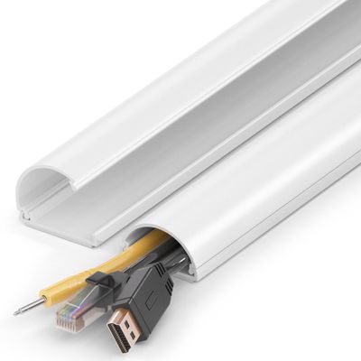 Cord Hider 34in, ZhiYo Cable Hider for 2-4 Cords, Cord Covers Wire Covers Wall Mount TV, Cable Cover Wall, White Wire Raceway, 2 x L17in, W1.4in x H0.7in
