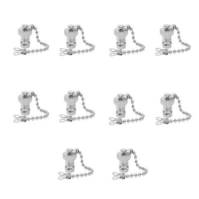 BJDZ 10 Pcs Triaxial BNC Female Metal Dust Cap with Chain.