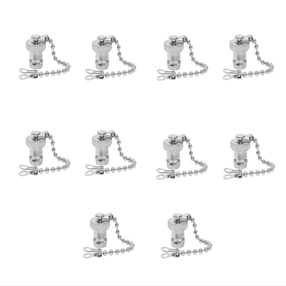 BJDZ 10 Pcs Triaxial BNC Female Metal Dust Cap with Chain.
