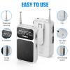 PRUNUS J-555 Pocket Radio AM FM USB-C Charging& Battery Operated, Excellent Reception& Clear Speaker and Headphone Jack, Back Clip, Flashlight, Transistor Radio, Portable Radios AM FM, Mini Radios view 4