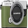 BMAOLLONGB E-P7 Case, Handmade PU Leather Half Camera Case Bag Cover Bottom Opening Version for Olympus PEN E-P7 With Hand Strap (Green) view 1