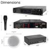 Vaiyer Home Stereo System Kit - 7.2 Channel 4500 Watts Bluetooth Amplifier with 8 Qty of 6.5" Ceiling Speakers 200W Each, 4-Ch Speaker Selector, Mic, 16 AWG 500 ft Speaker Wire & Remote view 2