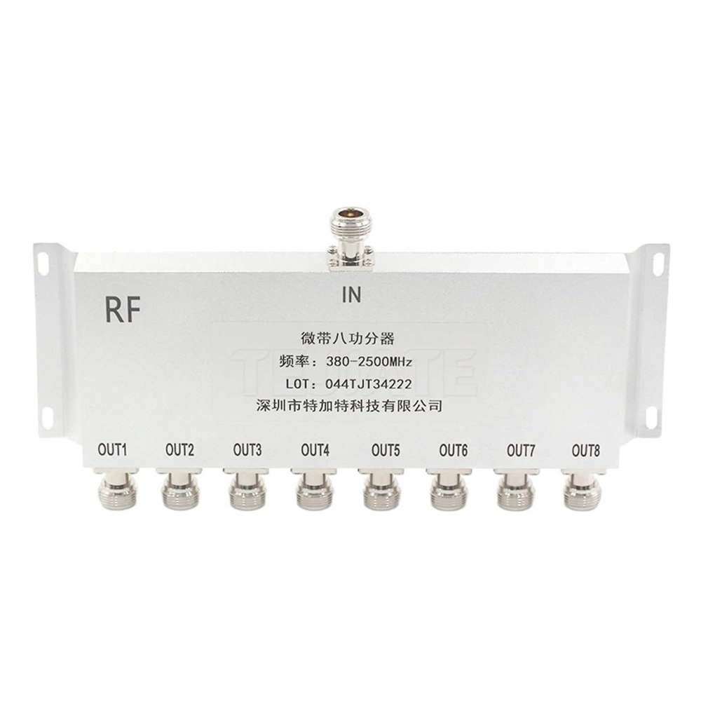 CHUNYE 1PCS N-Type Power Divider 380-2500Mhz 2.4G Base Station Combiner Power Divider One Division Eight Power Divider