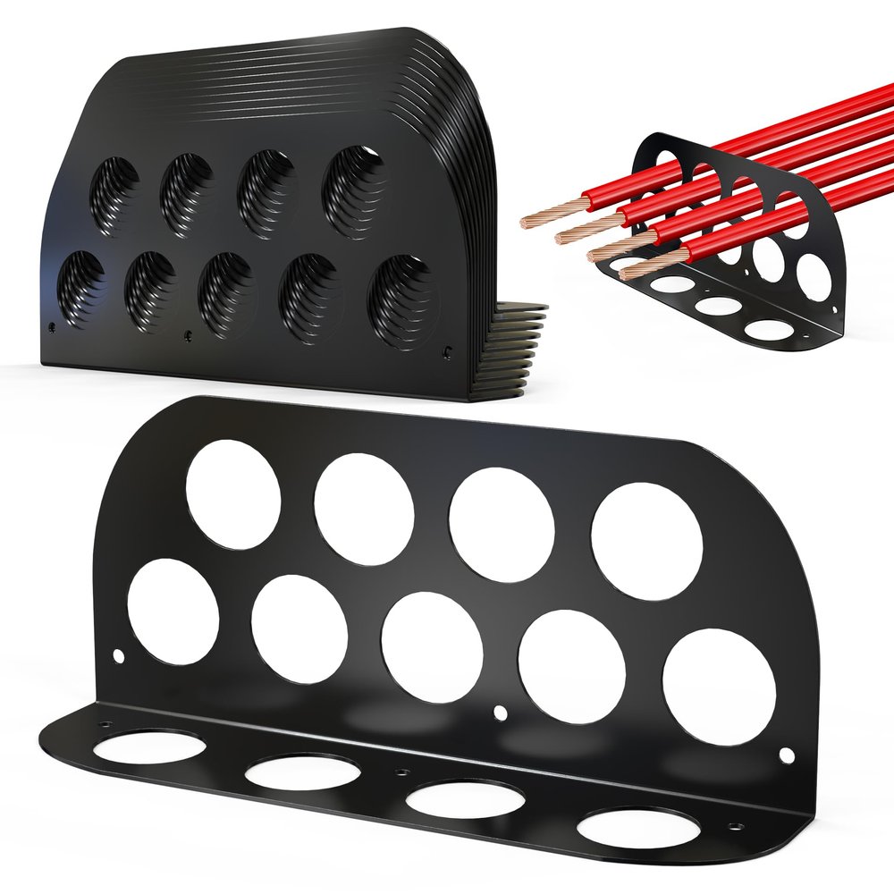 Hadwoer Cable Chase Wire Bracket (10 Pack), Electrical Wire Bracket, NM Cable Organizer, Wire Holder, NM Cable Support, NMSC Stackers, Includes 13 Cable Holes to Keep Wiring Clear and Organized