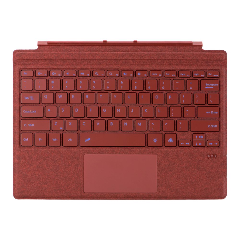 Zoof Type Cover for Microsoft Surface Pro 7+ / Pro 7/6 / 5/4 / 3, 12.3 inch, Ultra-Slim Wireless Bluetooth Tablet Keyboard with Multi Touchpad (Poppy Red)