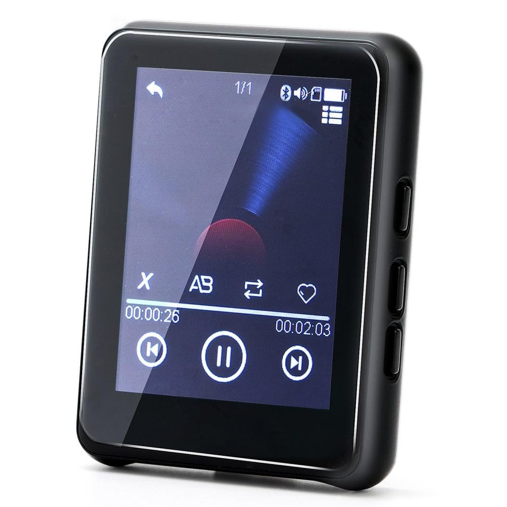 Supports 128G Max Memory, E-Book, Bt5.0 Full Touch Screen, Digital Audio Walkman Portable Music Player with Video Playback, HiFi Lossless Mp3 Player, Fma Radio and Recording