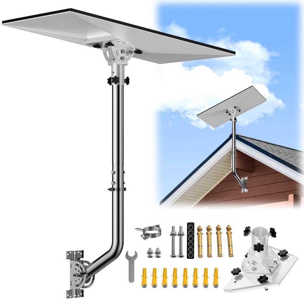 for Starlink Gen 3 Mount Stainless Steel Long Wall Mounting Bracket, 160 Adjustable Starlink Pole Mount with Gen3 Pipe Adapter, Wall Mounting kit for Star Link Standard 4/4x Dishes