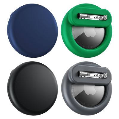 Compatible for Air Tags-4 Pack Apple Kids Hidden, for AirTag Hidden Kid Holder with Invisible Pin, for Kids, Elderly, Luggage, Clothing (Black Dark Green Gray Navy Blue)