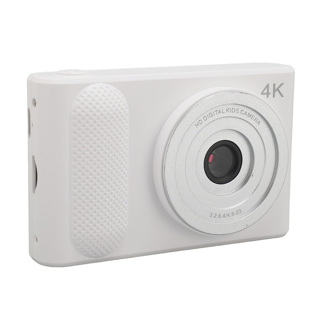 4K Digital Camera for Photography, Portable Autofocus 48MP Vlogging Camera with 16X Digital Zoom for Travel, Anti Shake (White)