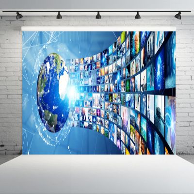 CHNYWORK 15x8ft Breaking News Backdrop World Map Globe TV News Studio TV News Room Broadcasting Background Program Record News Report Reporter News Broadcaster Newsman Kids Portrait Photo Props