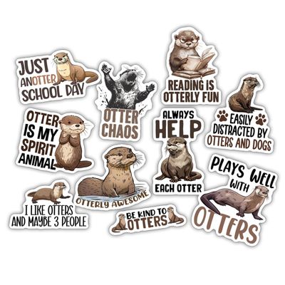 10pcs Otter Sticker Sheet, Cute Vinyl Decals for Otter Lovers, Nature Fans, Animal Enthusiasts, Waterproof, UV-Resistant, for Laptop, Water Bottle, Journal, Notebook, Phone Case, Tumbler, Scrapbook