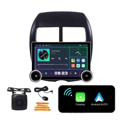 [2G+64G] 10.1" Double Knobs Carplay Android Auto Touchscreen Autoradio Car Stereo GPS Navigation FM Radio Head Unit WiFi Mirror Link Multimedia Player GPS Radio DSP Formitsubishi ASX 2010-2015