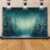Leowefowa 15x8ft Winter Night Photo Backdrop Merry Christmas Snowing Forest Tree Background Fairy Tale Wonderland Nature Scenery Snowfield Decor Party Decor Banner Photo Supplies Prop view 2