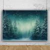 Leowefowa 15x8ft Winter Night Photo Backdrop Merry Christmas Snowing Forest Tree Background Fairy Tale Wonderland Nature Scenery Snowfield Decor Party Decor Banner Photo Supplies Prop view 3