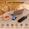 Universal Power Strip with USB Ports, Individual Swtich, 6ft Power Cord, 5 Universal AC Outlets, 4USB C and 2USB (5V/4.2A), Max 3000w, 110-240V, Child Safe Door, Multi Plug Power Strip for Travel view 3